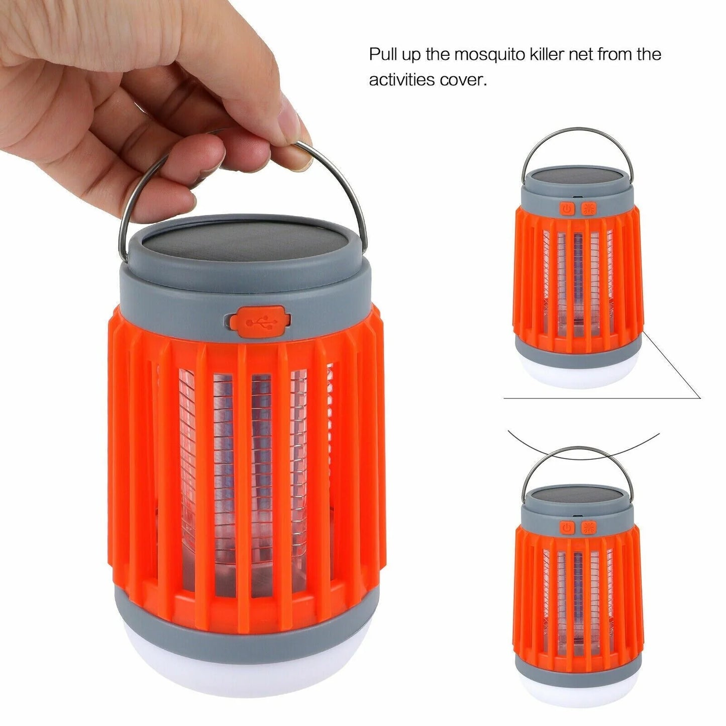 Solar USB Mosquito Killer Light Electronic Fly Bug Insect Zapper Trap Pest Lamp